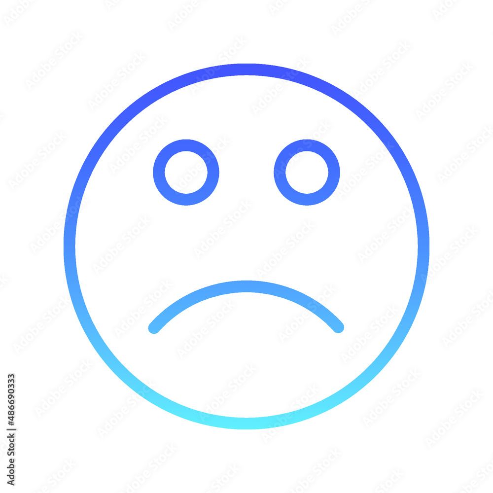 sad face Line Gradient sad face Line Gradient