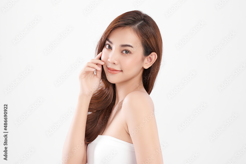 Beautiful young asian woman with clean fresh skin on white background, Face care, Facial treatment, Cosmetology, beauty and spa, Asian women portrait. Beautiful young asian woman with clean fresh skin on white background, Face care, Facial treatment, Cosmetology, beauty and spa, Asian women portrait.