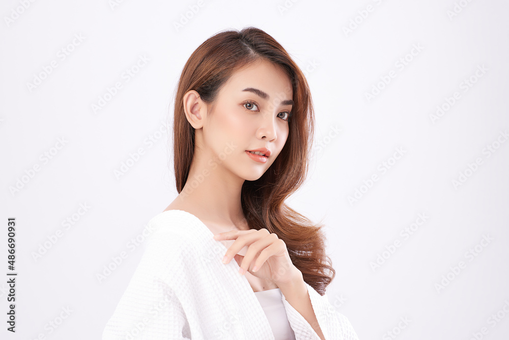 Beautiful young asian woman with clean fresh skin on white background, Face care, Facial treatment, Cosmetology, beauty and spa, Asian women portrait. Beautiful young asian woman with clean fresh skin on white background, Face care, Facial treatment, Cosmetology, beauty and spa, Asian women portrait.