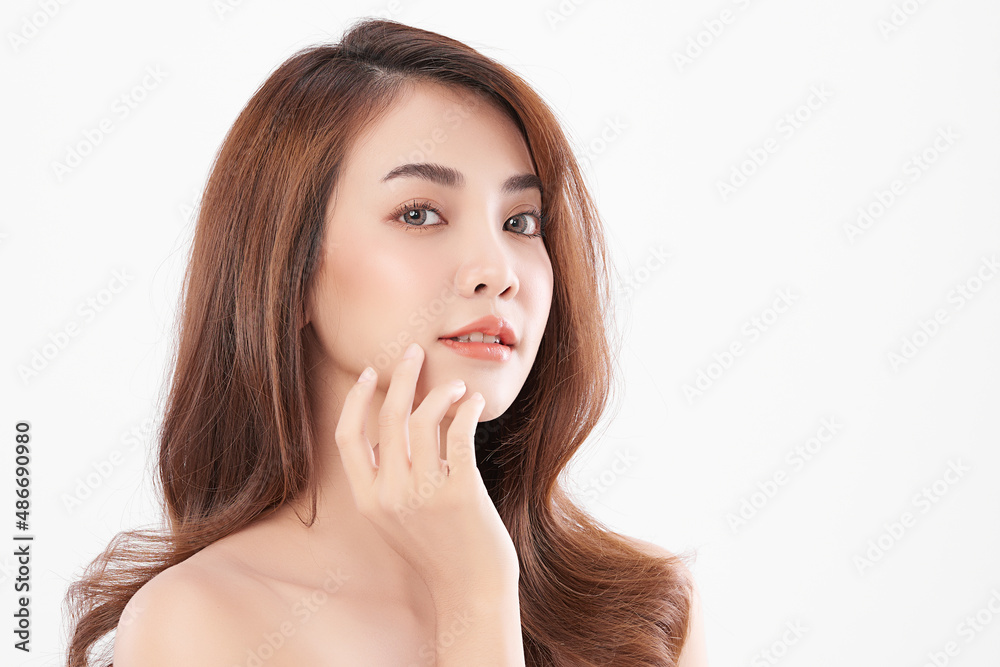Beautiful young asian woman with clean fresh skin on white background, Face care, Facial treatment, Cosmetology, beauty and spa, Asian women portrait. Beautiful young asian woman with clean fresh skin on white background, Face care, Facial treatment, Cosmetology, beauty and spa, Asian women portrait.