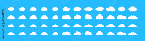 Cloud icon big collection. Weather icon. Vector illustration.