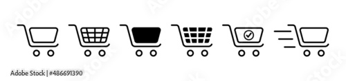 Fotografia, Obraz Shopping cart icon set. Shop basket symbol. Vector illustration