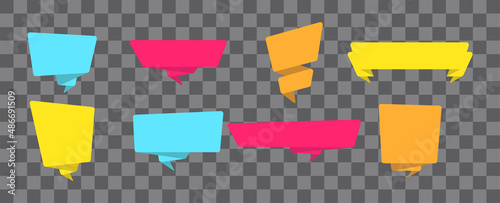 Ribbon colorful bright banner collection. Frame for your text, advertising, announcement. Vector illustration.