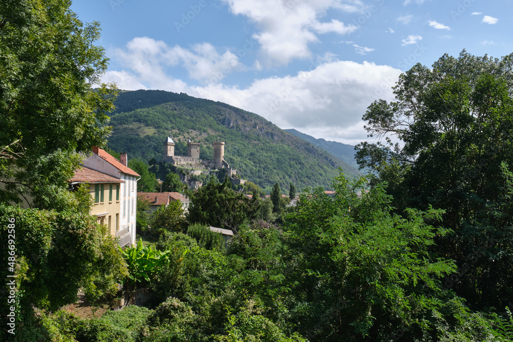 castle of foix (Chateau de Foix). Ariege, Occitanie, France