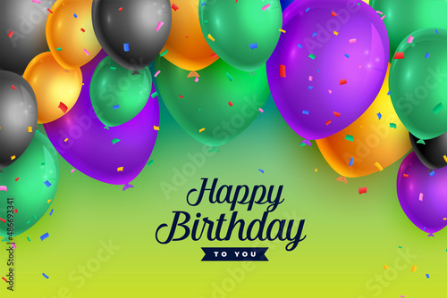 colorful balloons happy birthday background