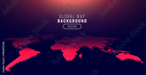world map in perspective red background