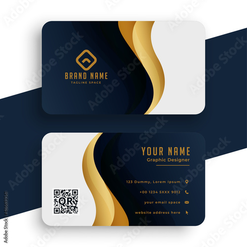 golden business card with wave effect
