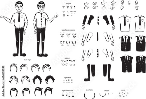 illustration graphic vector whiteboard character asset for animation and presentation to promotion business.
