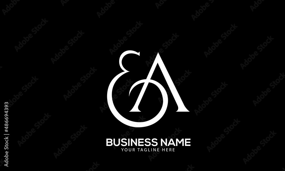 Alphabet EA or AE creative signature monogram vector logo template Alphabet EA or AE creative signature monogram vector logo template