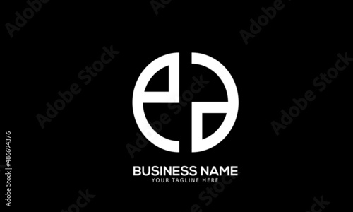 Alphabet EA or AE ceilling fan design circle monogram vector logo template