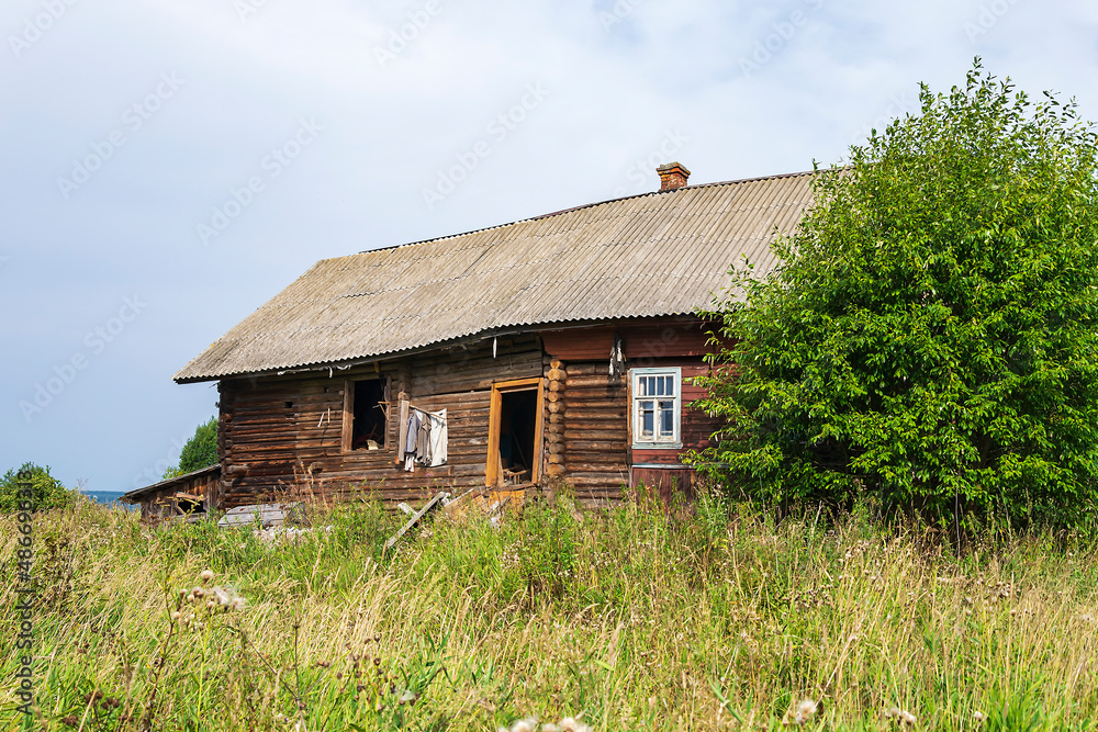 destroyed houses in an abandoned village destroyed houses in an abandoned village