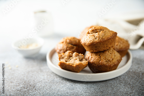 Homemade assorted muffins with lemon  cinnamon and nuts