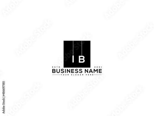 Square IB Logo, Monogram Ib bi Letter Logo Design Vector Template for business