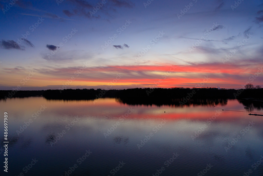 Sonnenuntergang (blaue Stunde) | Sechs Seen Platte | Duisburg 
