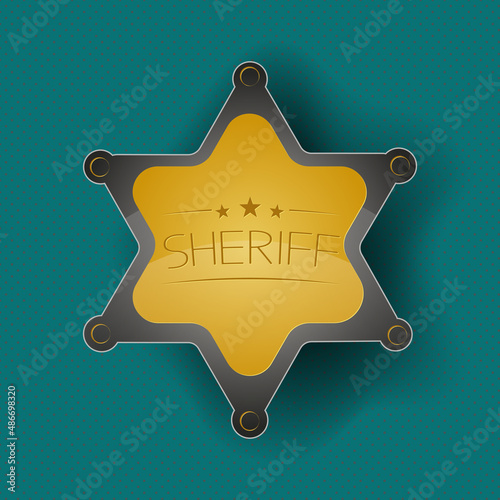 Sheriff Badge Emblem Icon Template. Vector Illustration.