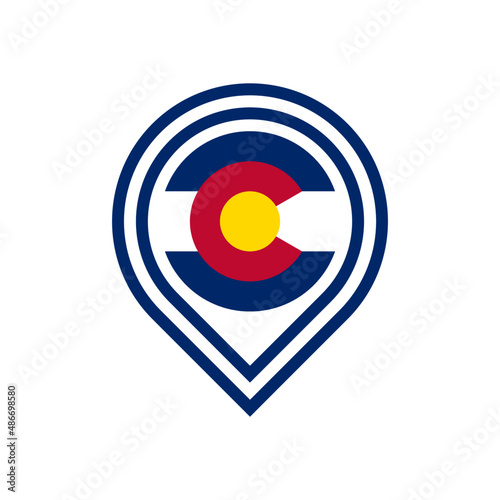 map pin icon of colorado flag. vector illustration isolated on white background