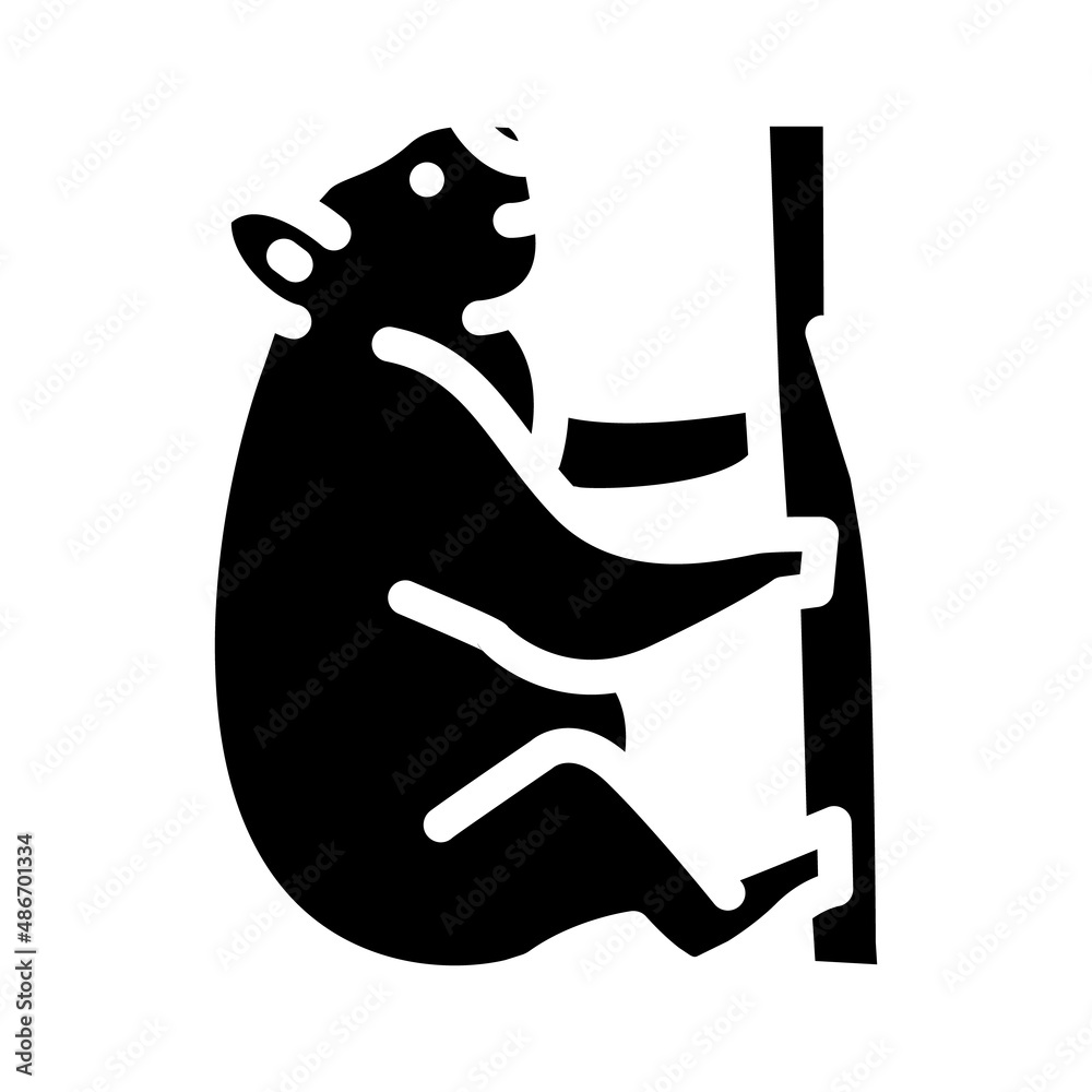 koala animal glyph icon vector. koala animal sign. isolated contour symbol black illustration koala animal glyph icon vector. koala animal sign. isolated contour symbol black illustration