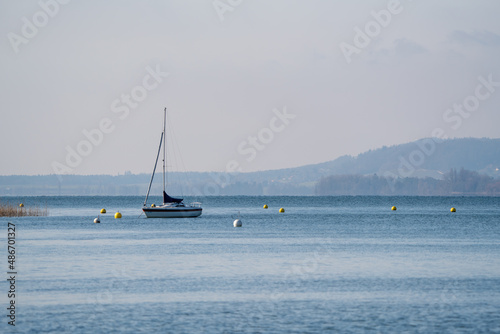 Sailing Boat on the lake of biel