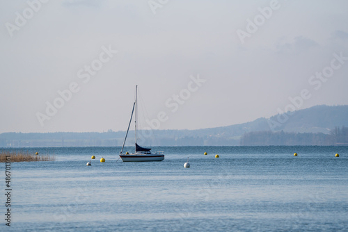Sailing Boat on the lake of biel