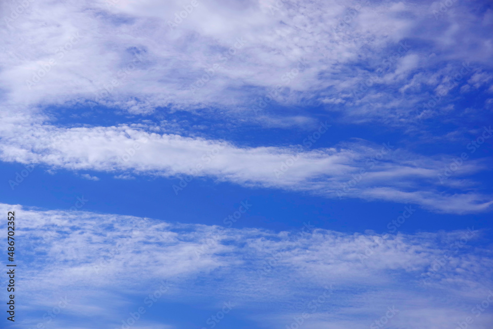 Fototapeta premium Blue sky with light white cirrus clouds.