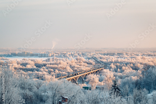 bridge across the klyazma river, vladimir, russia мост через реку Клязьма, город Владимир photo