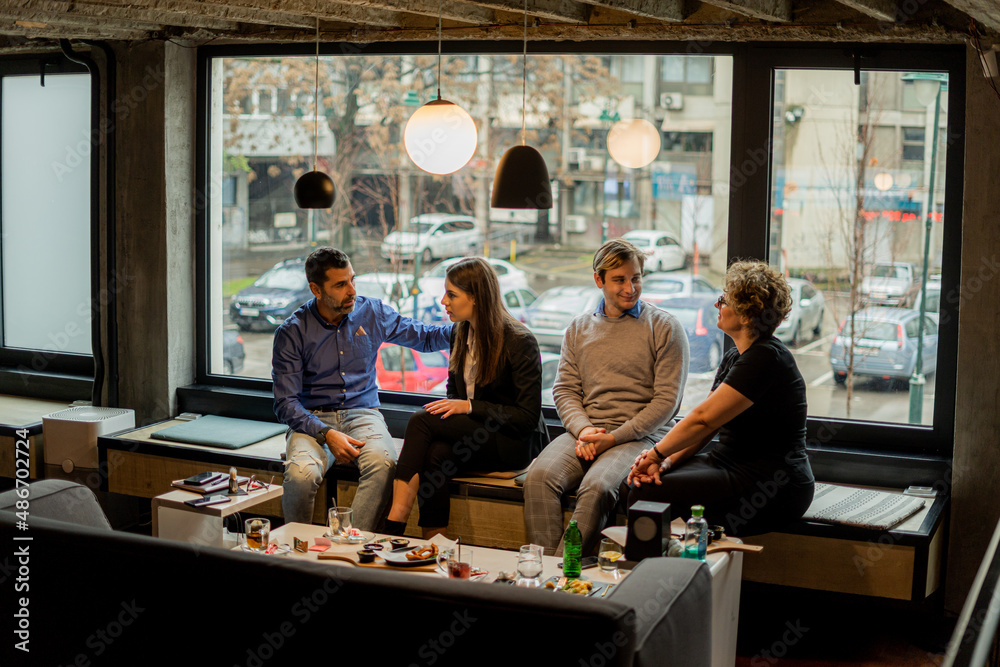 Having a serious conversation about the company plans Having a serious conversation about the company plans