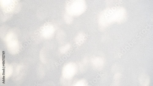 Abstract leaves gray shadow background with light bokeh, Abstract gray shadow background of natural leaves tree branch falling on white wall and wallpaper texture