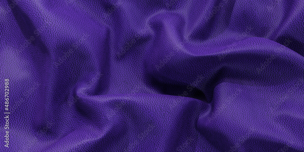 Obraz premium violet folded leather surface with shadows and highlights 3d render illustration
