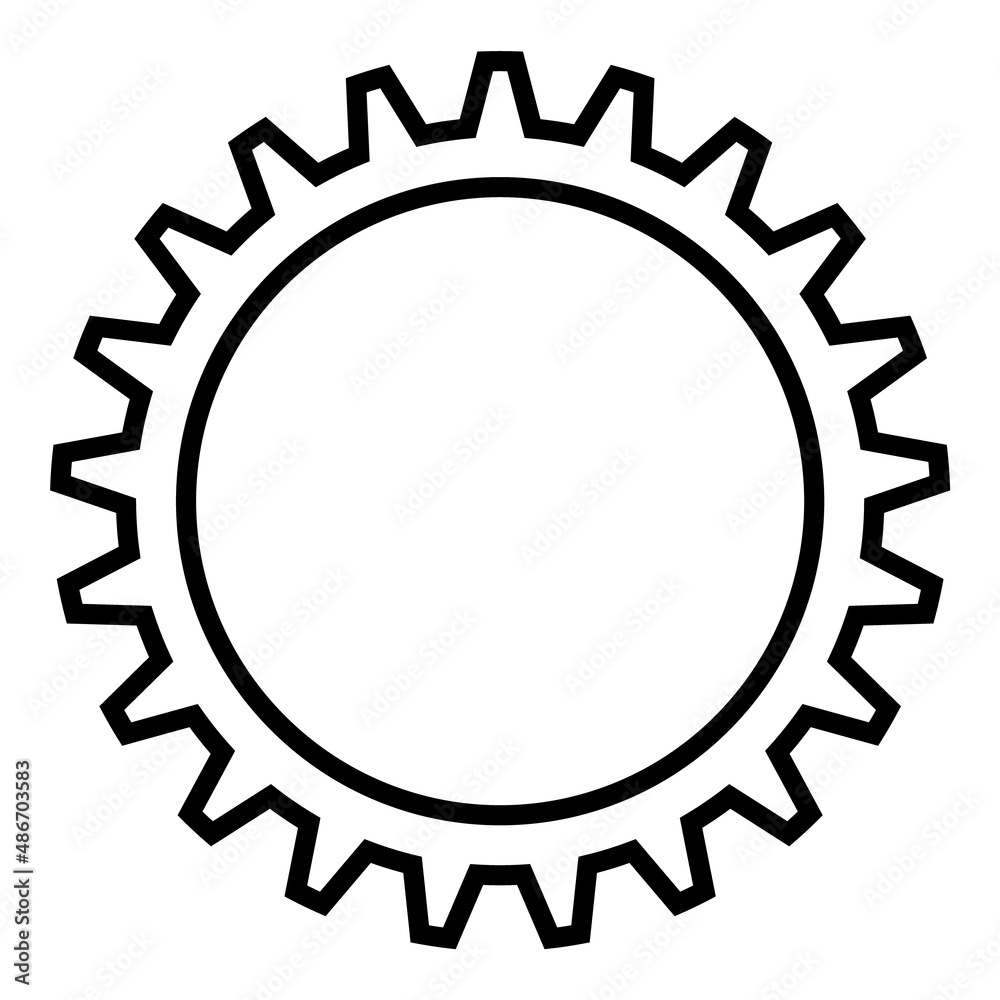 Gear Flat Icon Isolated On White Background