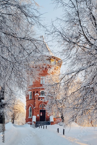 Water tower, Old Town Museum, Vladimir city, Russia. Водонапорная башня, музей Старый город, Владимир