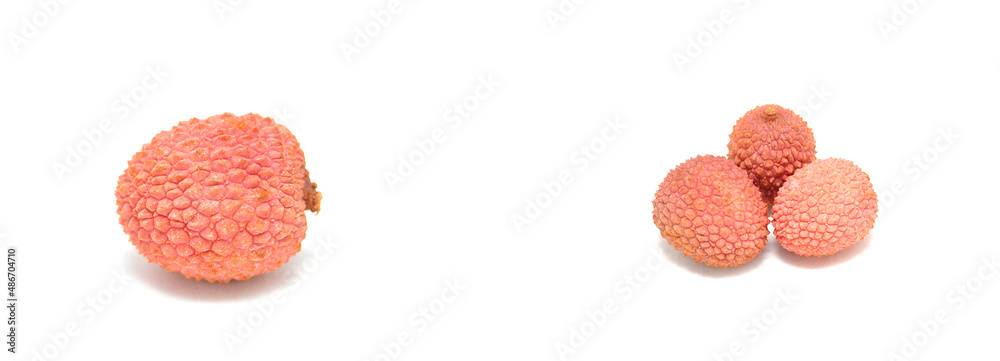 Ripe lychees on a white background close-up. Food, snack, fruits, vitamins, exotic, harvest