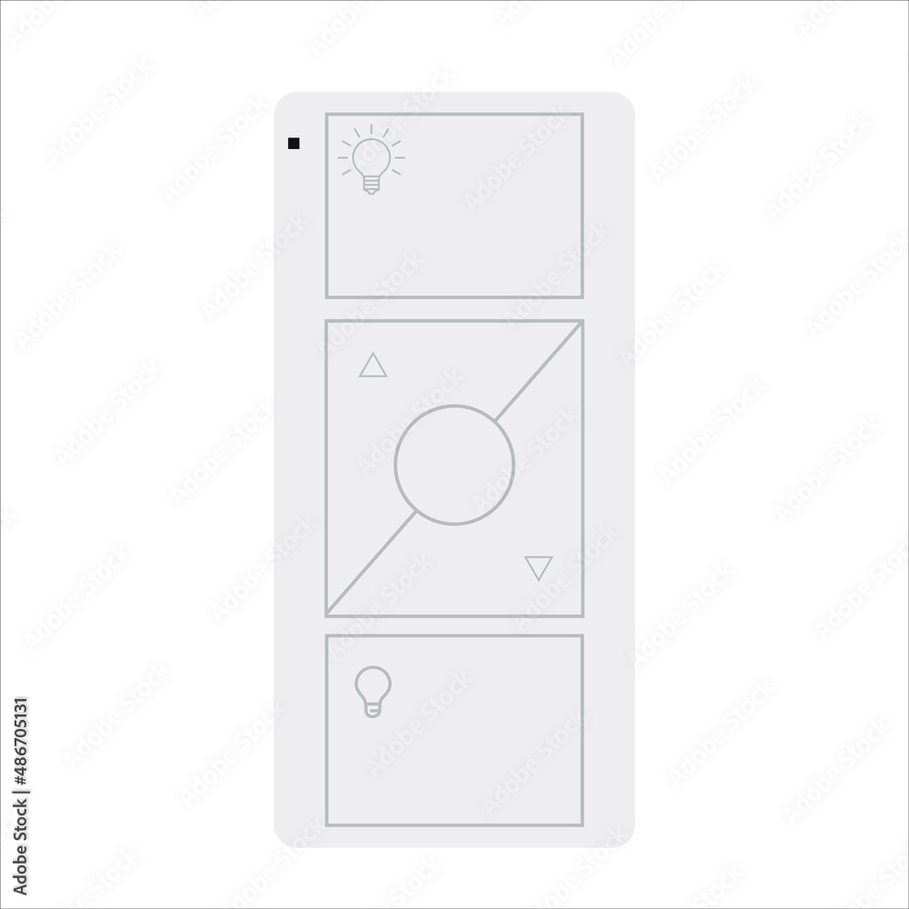 3-Button with Raise and Lower Wireless Smart Lighting Dimmer Switch Stock Illustration. 3-Button with Raise and Lower Wireless Smart Lighting Dimmer Switch Stock Illustration.