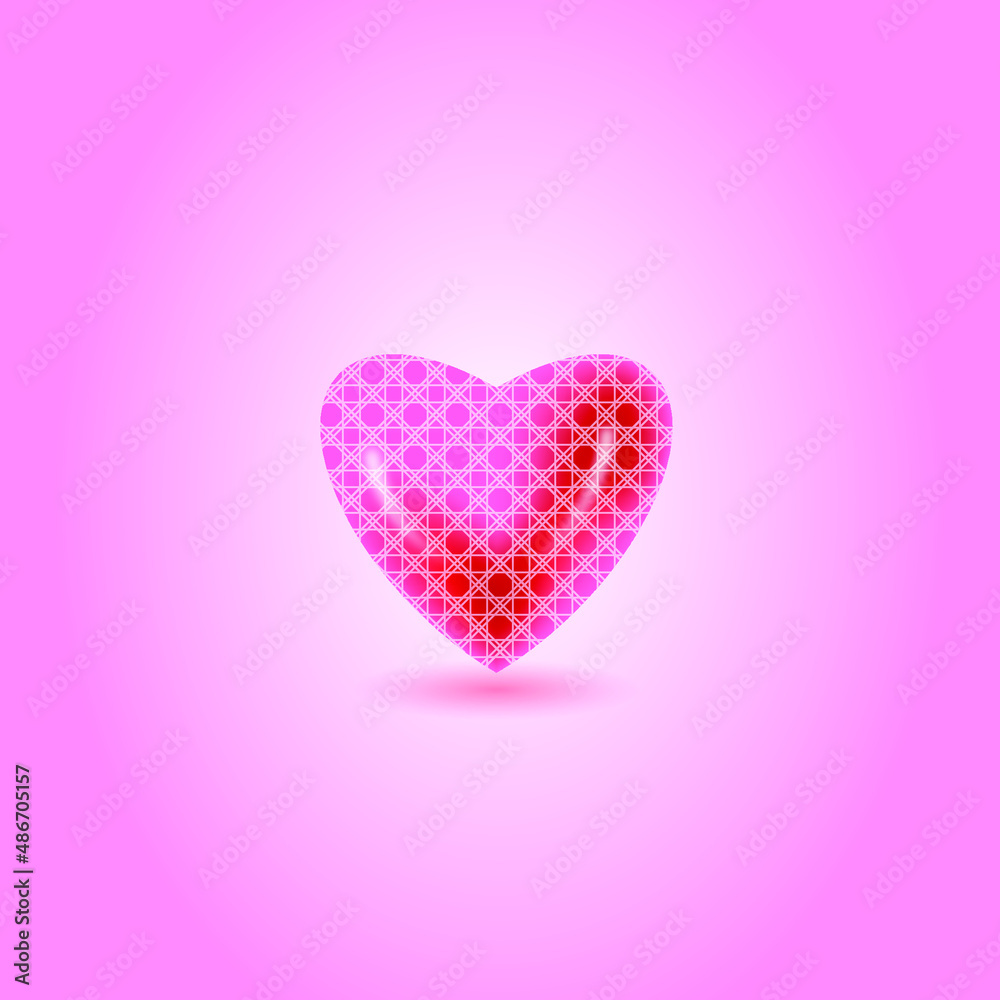 Obraz premium Realistic heart shape, heart shape, 3d heart shape, heart shape with the pattern