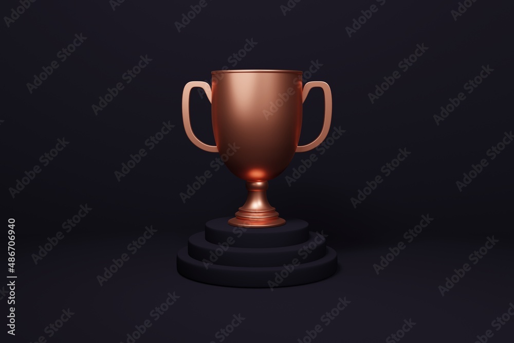 3d award bronze trophy wallpaper for 3rd position prize - Bronze brown winner cup on metallic shiny platform - Illustration for first success - Successful position podium 3d award bronze trophy wallpaper for 3rd position prize - Bronze brown winner cup on metallic shiny platform - Illustration for first success - Successful position podium
