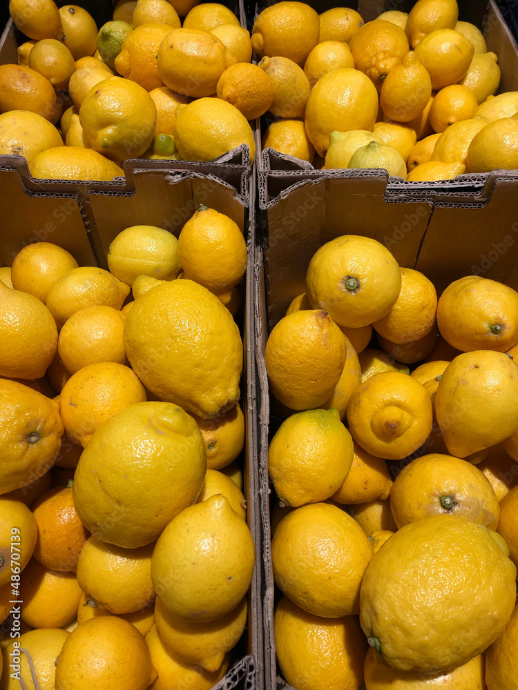 Boxes of lemons on display