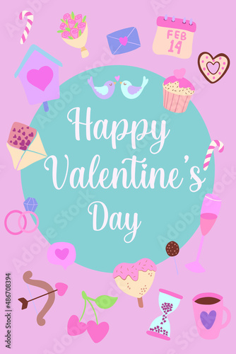 Valentine cute elements graphic resource. Valentine cute icon pack. Cute valentine elements graphic set.