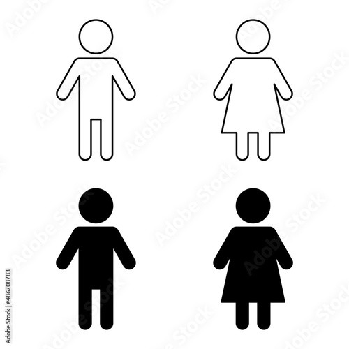 Mężczyzna, kobieta ikony, symbole, WC