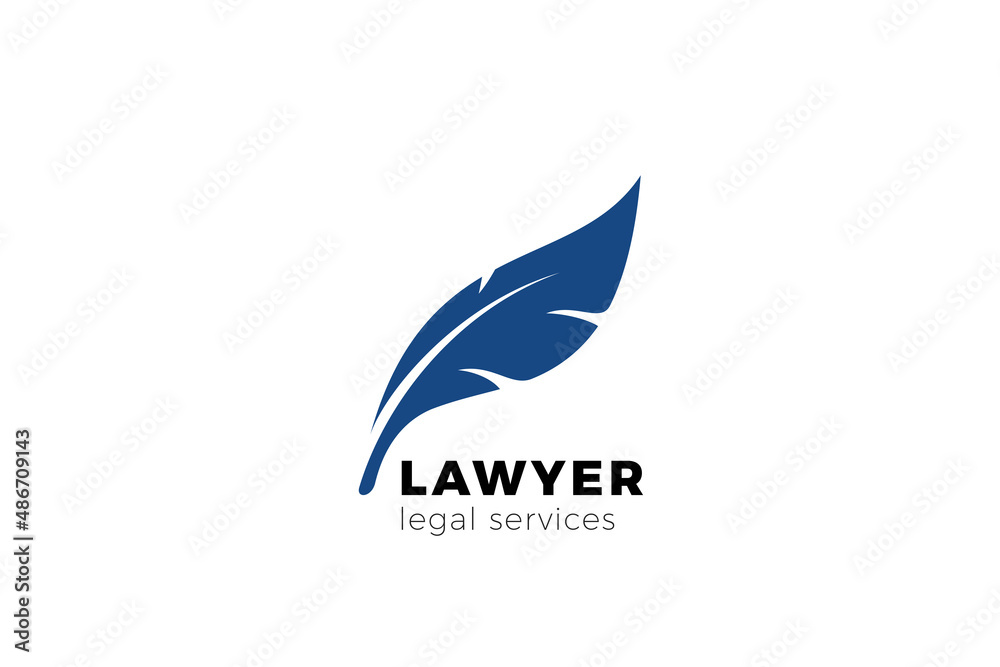 Lawyer Writer Logo Feather Quill symbol vector design template. Lawyer Writer Logo Feather Quill symbol vector design template.