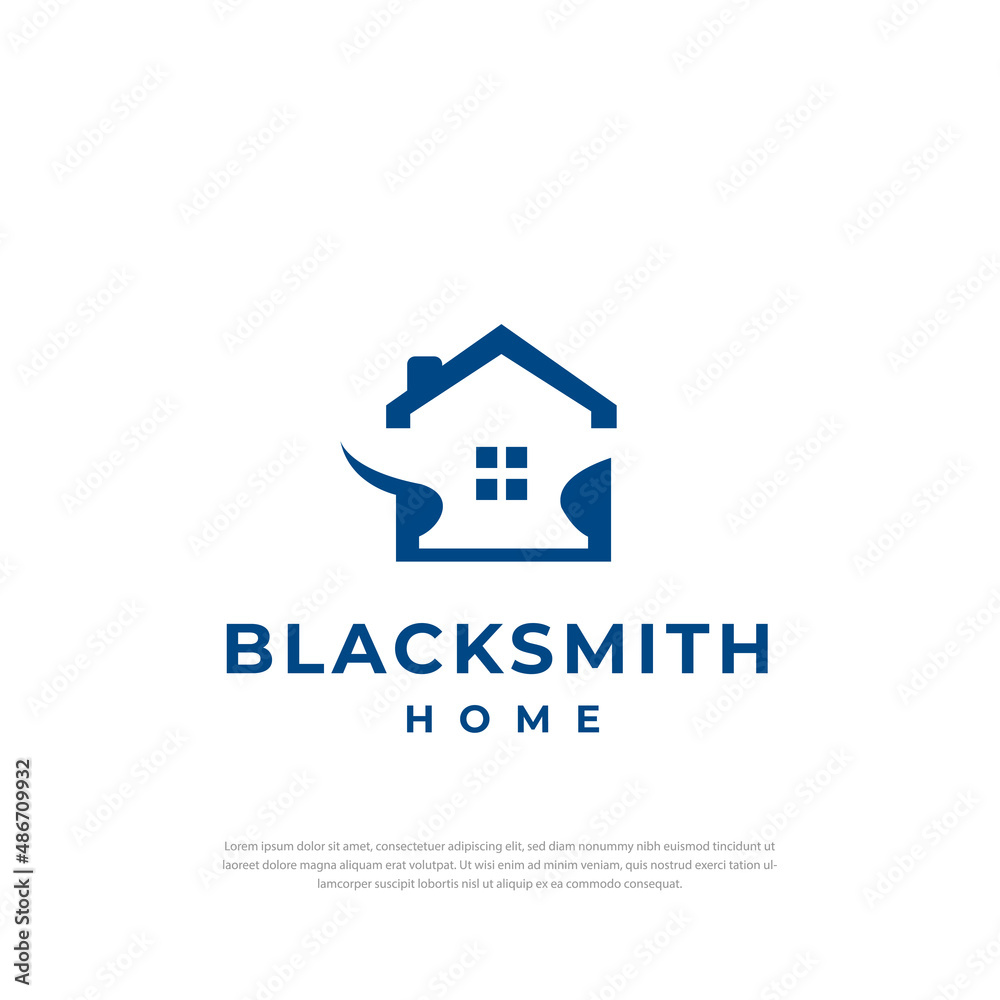 Blacksmith house logo design, symbol, icon, design template Blacksmith house logo design, symbol, icon, design template