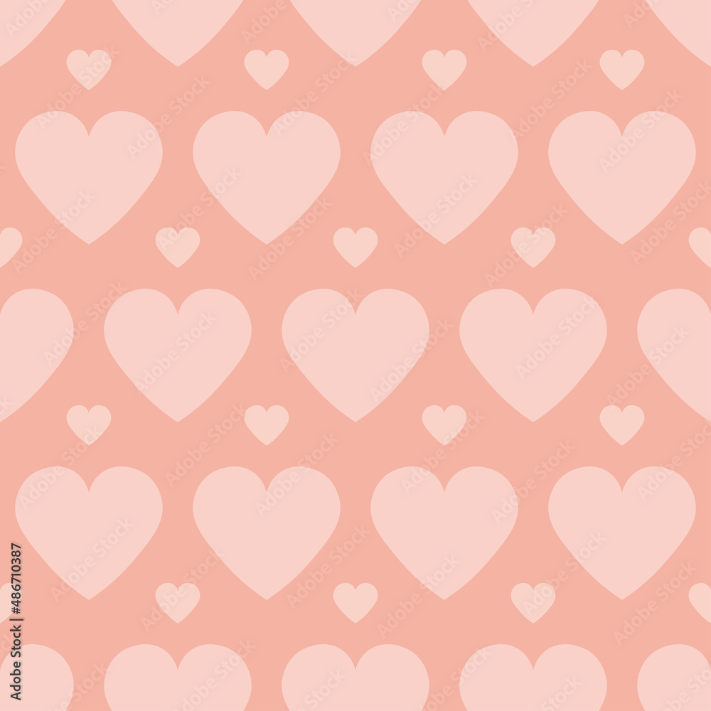 Seamless pattern with pink hearts