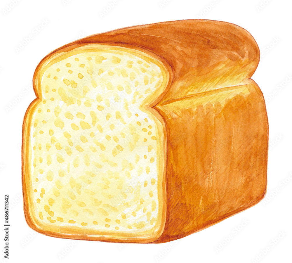 おいしそうな食パンの水彩イラスト Stock イラスト Adobe Stock