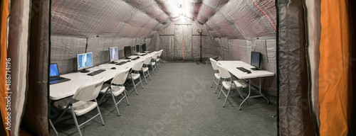 Inflatable frame mobile command post module field camp deployment photo