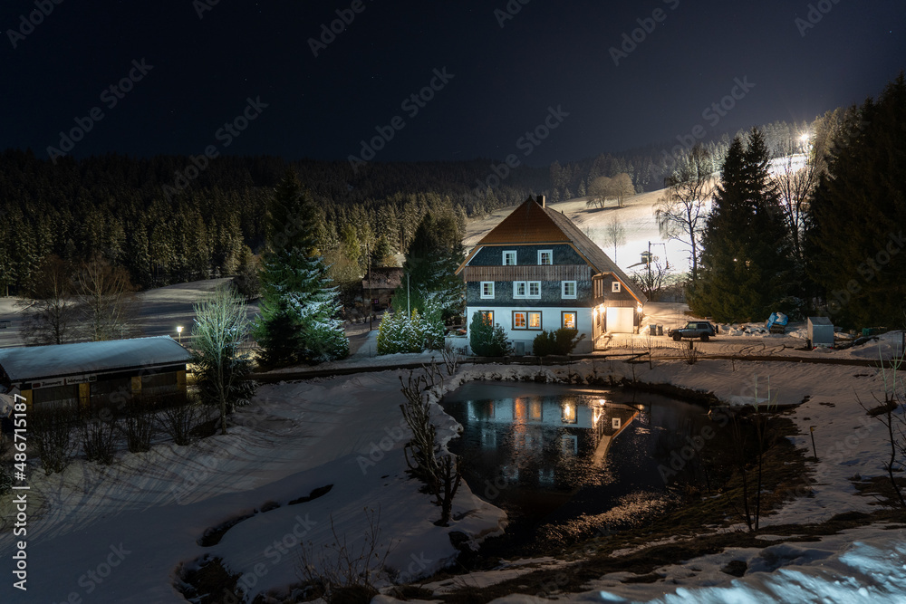 Fototapeta premium Im Schwarzwald beim Schluchsee Winter Ski 