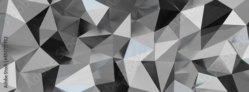 Abstract 3d rendering of triangulated surface. Contemporary background. Futuristic polygonal