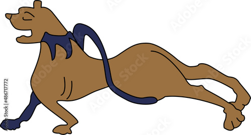 Dog illustration, inspired by the Bayeux Tapestry