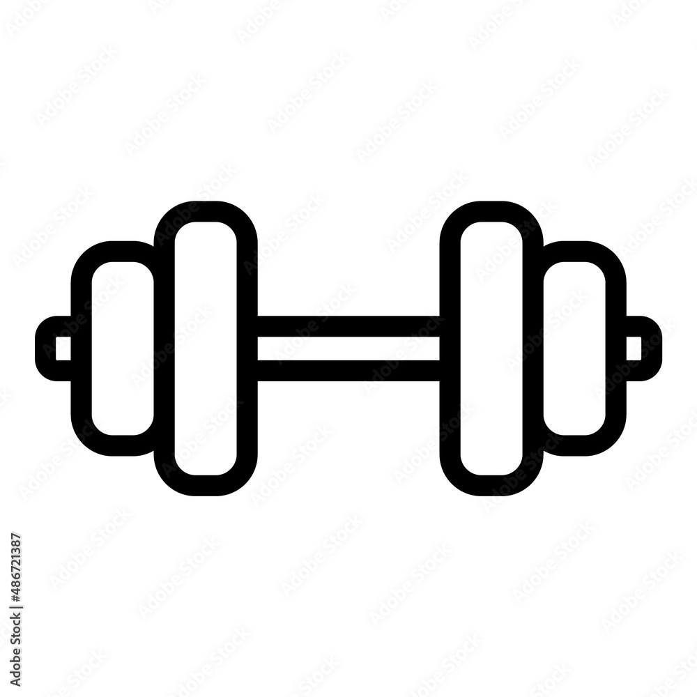 Dumbbell Flat Icon Isolated On White Background Dumbbell Flat Icon Isolated On White Background