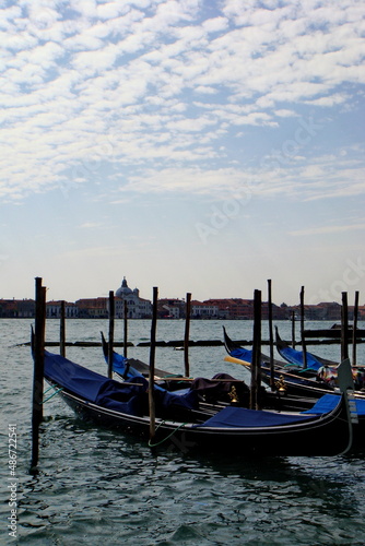 Venetian empty gondolas in a lagoon © RedLynx