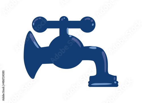 blue faucet illustration