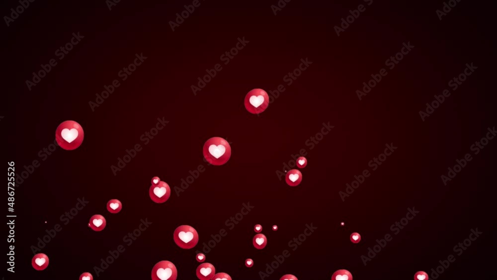 Rising heart icon bubble over dark red background, love, like Rising heart icon bubble over dark red background, love, like