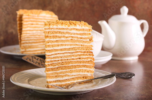 Honey torte - thin cake layers